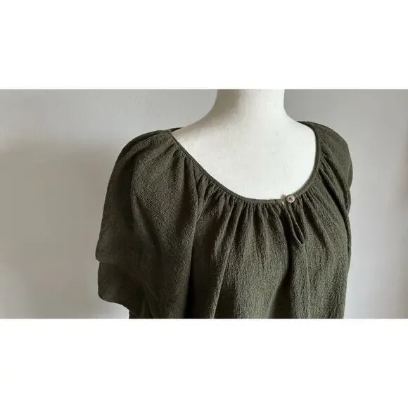 Olive Green Women's Top - Picture 10 of 11